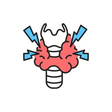 Hyperthyroidism color line icon.Pictogram for web page, mobile app, promo. Illustrazione stock