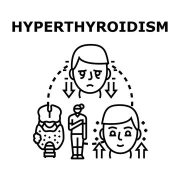 Hyperthyroidism disease affecting endocrine system health concept Stock Illustration