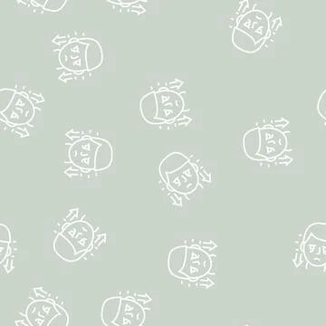 Hyperthyroidism endocrinology line seamless pattern Illustrazione stock