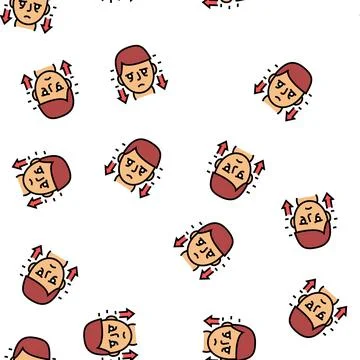 Hyperthyroidism endocrinology vector seamless pattern 库存插图