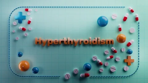 Hyperthyroidism text animation on 3D medical background Stock-Footage 314717843