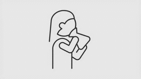 Hyperventilation line animation 스톡 동영상 300439556