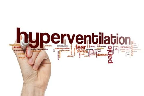 Hyperventilation word cloud concept Illustrazione stock