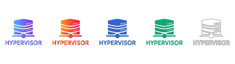 Hypervisor Cloud Server Infrastructure Icons Illustration