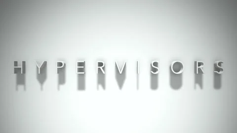 Hypervisors 3D title animation with shadows on a white background Stock Footage 297038362