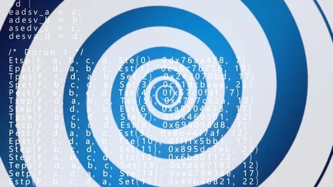 Hypno spiral source code scrambled grad Video stock 75267683