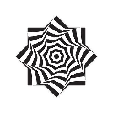 Hypnosis black and white shape art isolated Stock Illustration
