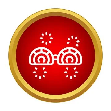 Hypnosis glasses circular icon indicating magic trick Stock Illustration