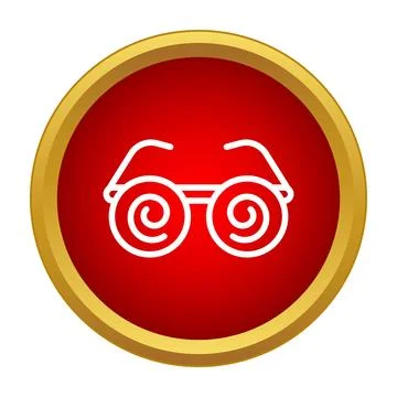 Hypnosis glasses with spirals concept icon Stock Illustration