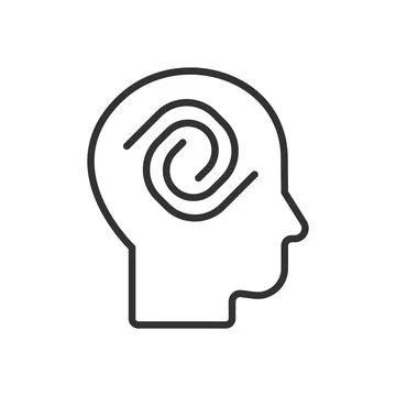 Hypnosis mind icon in line design. hypnosis, mind, psychology, therapy, mental Stockillustratie