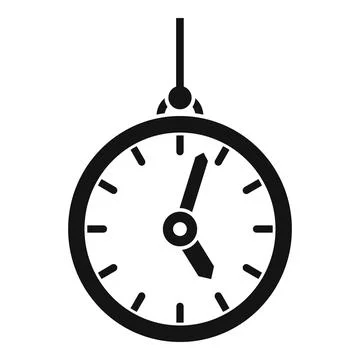 Hypnosis pendulum clock icon, simple style Stock Illustration