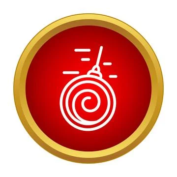 Hypnosis pendulum swinging flat circle icon Stock Illustration