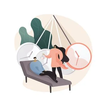 Hypnosis practice abstract concept vector illustration. Stock Illustration