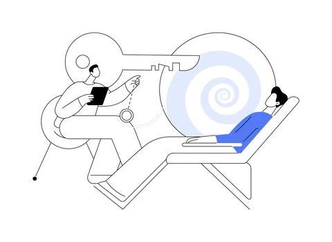 Hypnosis practice abstract concept vector illustration. Stock Illustration
