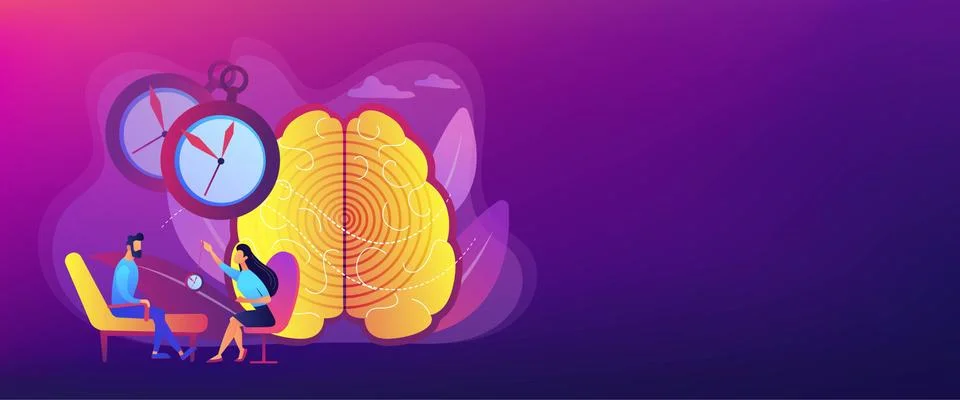 Hypnosis practice concept banner header Stock Illustration
