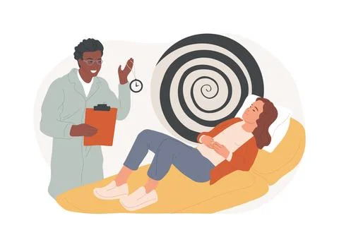 Hypnosis practice isolated concept vector illustration. Stock Illustration