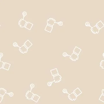 Hypnosis procedure line vector seamless pattern black Stock Illustration