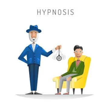 Hypnosis session man Stock Illustration