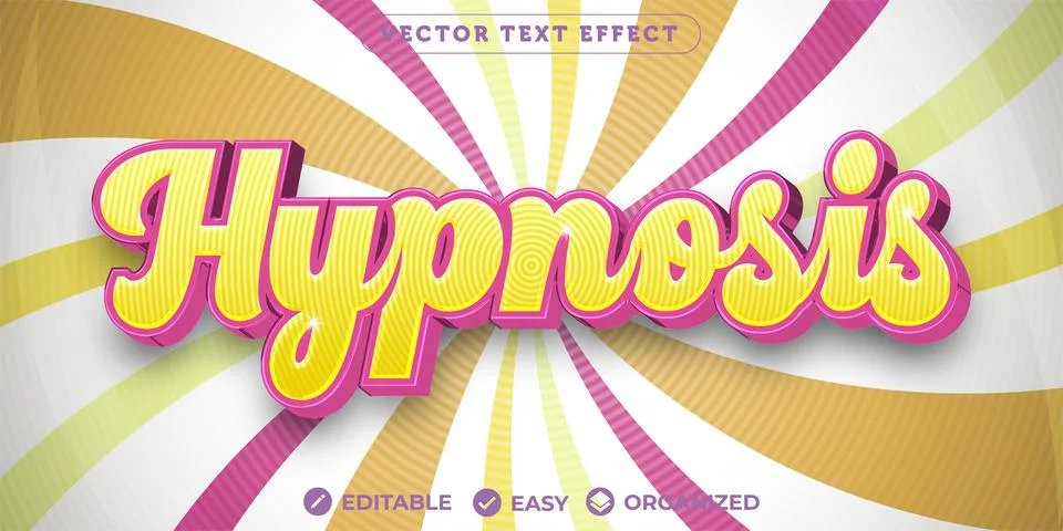 Hypnosis Text Effect,Fully Editable Font Text Effect Stock Illustration