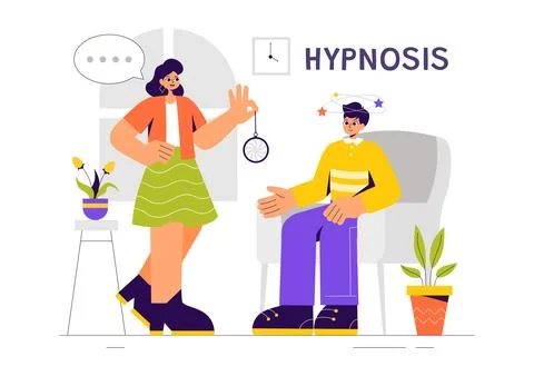 Hypnosis Vector Illustration featuring Black and White Spiral Patterns to I.. Illustrazione stock