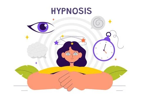 Hypnosis Vector Illustration featuring Black and White Spiral Patterns to I.. Stock Illustration