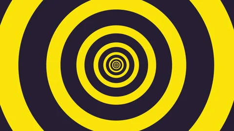 Hypnosis visualisation green an yellow whirlpool spiral transition animation Stock Footage 158054726
