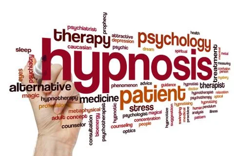 Hypnosis word cloud Stock Photos