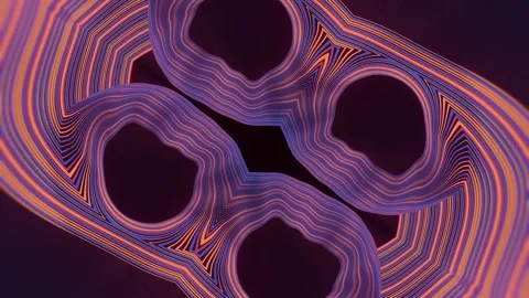 Hypnotic 3D animation of symmetrical loops. A stylish background Видео 330896103