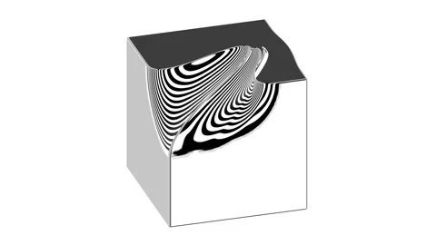 Hypnotic 3d object animation Stock Footage 159138216