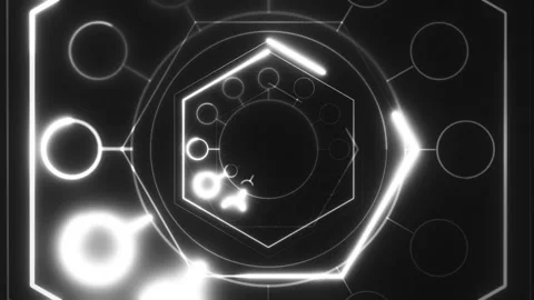 Hypnotic 3d render of a black and white audio visualizer for minimalist vj sets Stock Footage 326774871