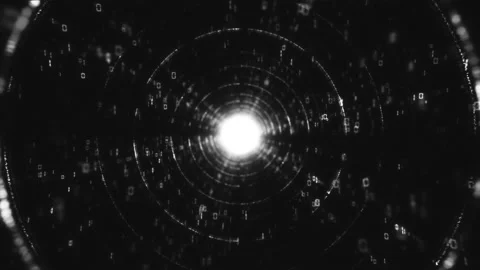 Hypnotic 3d render of a monochrome digital data tunnel for modern and minimalist 스톡 동영상 317098758