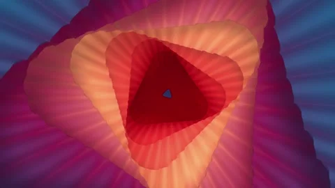 Hypnotic 3D Sunset Portal Animation with Pleated Layers Stock Footage 336176991