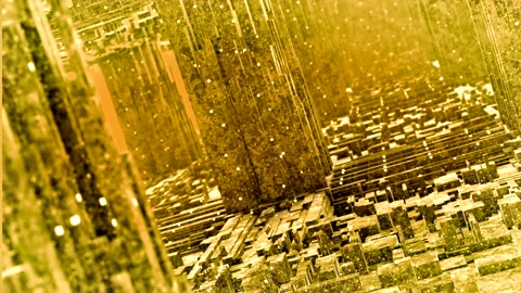 Hypnotic 3d tunnel in maze. Motion. Immersion in 3D space of square maze with Stock Footage 205088901