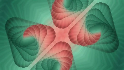 Hypnotic 3D X Shape Tunnel in Emerald and Pink Tones Stock-Footage 334120400