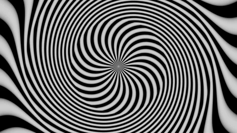 Hypnotic abstract animation. Black and white Stock Footage 232532360