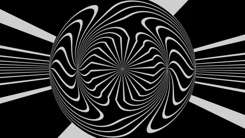 Hypnotic abstract animation. Black and white 動画素材 232532530