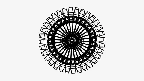 Hypnotic abstract black and white visualiser rapidly inverting and Video stock 125694065