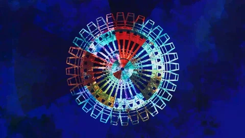 Hypnotic abstract colourful visualiser rapidly flashing and spinning. Video stock 125694074