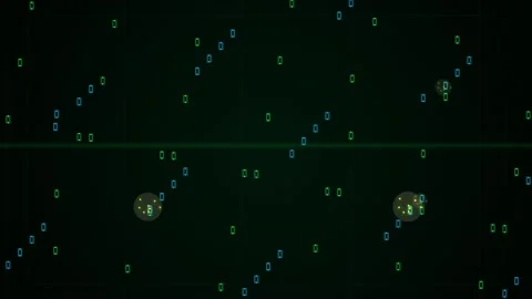 Hypnotic abstract data stream animation with glowing digital particle flow .. Stock Footage 344249055