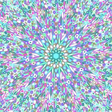 Hypnotic abstract dynamic radial pattern mosaic background design Stock Illustration