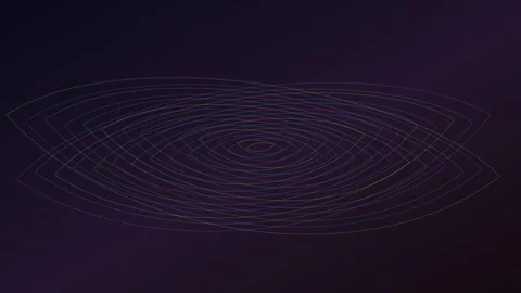 Hypnotic abstract eye shape animation with vibrant glowing lines on a deep .. Stock Footage 340541668