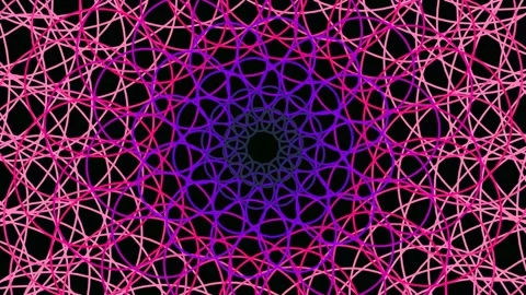 Hypnotic abstract fractal geometry pattern in deep magenta and violet tones Stock Footage 341059263