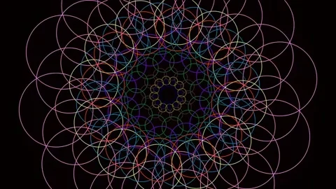 Hypnotic abstract geometric mandala pattern lines background animation for .. Stock Footage 337163461