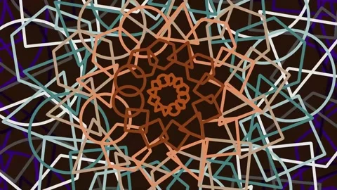 Hypnotic abstract geometric pattern mandala background design for digital art Stock Footage 342206038