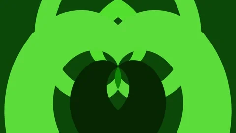 Hypnotic Abstract Green Geometric Loop Vídeo Stock 334704420