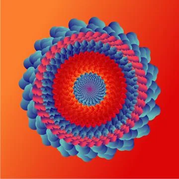 Hypnotic abstract illussion with motion effect. Swirl spiral shape with vibrant Stock Illustration
