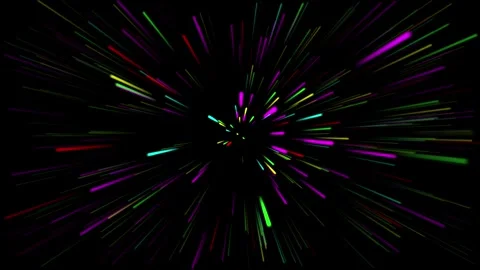 Hypnotic abstract motion graphics of colorful light streaks exploding outward on Stock Footage 319826561
