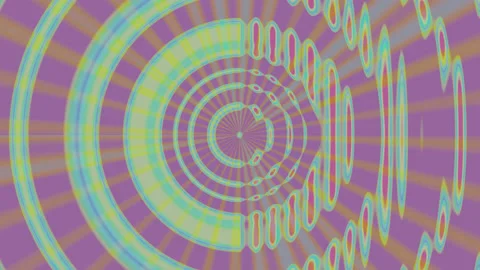 Hypnotic abstract psychedelic animation. Background with color circles Stock Footage 234817174