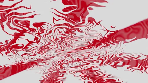 Hypnotic abstract psychedelic animation. Background with red and white waves. Stock Footage 236125636
