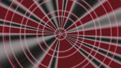 Hypnotic abstract psychedelic animation. Red and white target Stock Footage 235630998